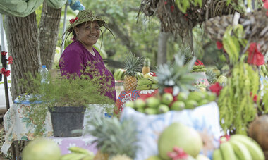 Air Tahiti Nui fruit stall TTourisme